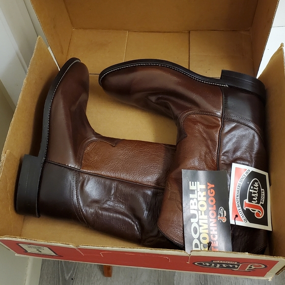New with tags and box rare vintage real leather Justin boots size 7 D - Picture 2 of 12